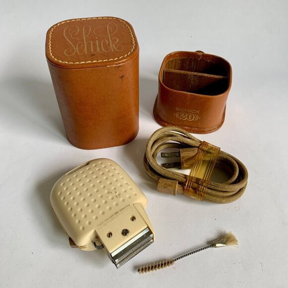 Schick Vintage Men's Razor with Original Case Brush & Power Cord 1950s - Picture 1 of 8